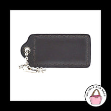 Load image into Gallery viewer, 2&quot; Medium COACH Platinum Metallic Gray Leather Fob Bag Charm Keychain Hang Tag
