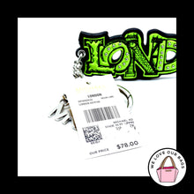 Load image into Gallery viewer, New $78 MICHAEL KORS LONDON Lime Green Charm Nickel Key Fob Bag Keychain HangTag
