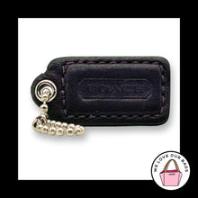 Load image into Gallery viewer, COACH HANG TAG 1.5" Purple Bag Charm Keychain Fob Smooth Leather Nickel Small
