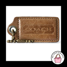 Load image into Gallery viewer, XL Huge COACH HANGTAG 3" Saddle Brown Leather Antique Brass Bag Charm Keychain
