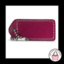 Load image into Gallery viewer, COACH Y2K VINTAGE Hang Tag 2" Natural Brown &amp; Cherry Red Leather Bag Charm Fob
