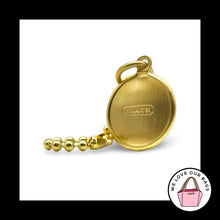 Load image into Gallery viewer, Y2K COACH 65th Anniversary HangTag Medallion Disc Gold Brass Metal Bag Charm Fob
