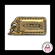Load image into Gallery viewer, COACH POPPY Hang Tag 1.5" Gold Mirrored Leather Bag Charm Keychain Fob Small
