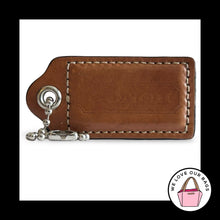 Load image into Gallery viewer, COACH HANG TAG 2.5" British Tan Brown Leather Bag Charm Keychain Fob Large
