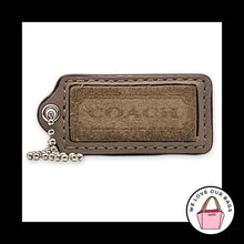 Load image into Gallery viewer, Rare COACH HANGTAG 2.25" Brown Taupe Inlaid Suede Leather Bag Charm Keychain Fob
