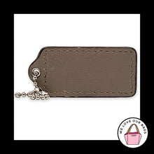 Load image into Gallery viewer, Rare COACH HANGTAG 2.25" Brown Taupe Inlaid Suede Leather Bag Charm Keychain Fob
