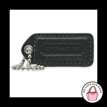 Load image into Gallery viewer, COACH Y2K VINTAGE Hang Tag 2" Black Bag Charm Keychain Fob Leather Nickel Medium
