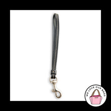 Load image into Gallery viewer, COACH WRISTLET STRAP Replacement Black Leather Silver Nickel Dog Leash
