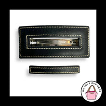 Load image into Gallery viewer, Y2K Vintage COACH HAIR BARRETTE Clip 2 Lot Set Black Bag Leather Nickel MSRP $76
