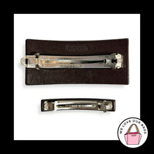 Load image into Gallery viewer, Y2K Vintage COACH HAIR BARRETTE Clip 2 Lot Set Black Bag Leather Nickel MSRP $76
