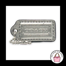 Load image into Gallery viewer, COACH HANG TAG 2" Silver Metallic Leather Bag Charm Keychain Fob Nickel Medium
