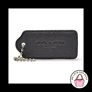 2.25" COACH NEW YORK Gray Crossgrain Leather Key Fob Bag Charm Keychain Hang Tag