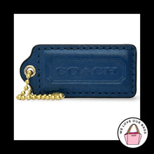 Load image into Gallery viewer, COACH HANG TAG 2.25" Royal Blue Leather Brass Large Bag Charm Keychain Fob
