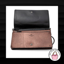 Load image into Gallery viewer, $175 COACH HAYDEN Bronze Metallic Leather Foldover Crossbody Clutch Wallet 55775
