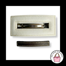 Load image into Gallery viewer, Y2K Vintage COACH HAIR BARRETTE Clip 2 Lot Set White Brown Bag Leather MSRP $76
