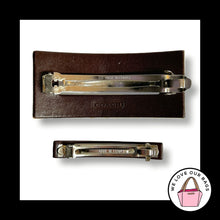 Load image into Gallery viewer, Y2K Vintage COACH HAIR BARRETTE Clip 2 Lot Set White Brown Bag Leather MSRP $76
