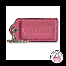 Load image into Gallery viewer, COACH HANG TAG 2.5" Pink Smooth Leather Bag Charm Keychain Fob Nickel Large
