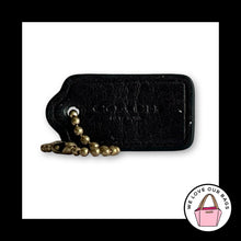 Load image into Gallery viewer, COACH HANG TAG 1.5" Dark Brown Leather Bag Charm Keychain Fob New York Brass

