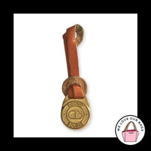 Load image into Gallery viewer, VINTAGE Y2K DOONEY &amp; BOURKE Gold Brass Metal Brown Leather Bag Charm HangTag Fob
