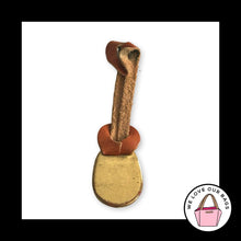 Load image into Gallery viewer, VINTAGE Y2K DOONEY &amp; BOURKE Gold Brass Metal Brown Leather Bag Charm HangTag Fob
