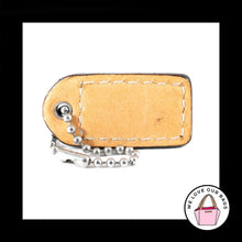 Load image into Gallery viewer, 1.5&quot; Small COACH White Saddle LEATHER Nickel Key Fob Bag Charm Keychain Hang Tag
