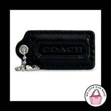 Load image into Gallery viewer, COACH HANG TAG 2" Black Smooth Leather Bag Charm Keychain Fob Nickel Medium
