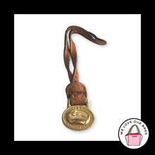 Load image into Gallery viewer, VINTAGE Y2K DOONEY &amp; BOURKE Gold Brass Duck Brown Leather Bag Charm Hang Tag Fob
