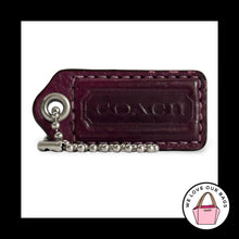 Load image into Gallery viewer, COACH Y2K VINTAGE HangTag 2" Burgundy Wine Maroon Leather Bag Charm Keychain Fob
