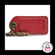 Load image into Gallery viewer, COACH 65TH ANNIVERSARY HangTag 2" Orange &amp; Pink Leather Bag Charm Antique Brass
