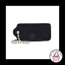 Load image into Gallery viewer, 2&quot; COACH NEW YORK Blue &amp; Black Pebbled Leather Fob Bag Charm Keychain Hang Tag
