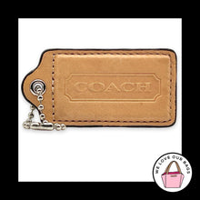 Load image into Gallery viewer, COACH HANG TAG 3" Light Saddle Brown Leather Bag Charm Keychain Fob X-Large
