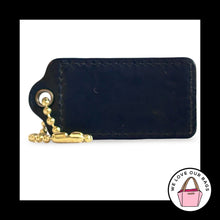 Load image into Gallery viewer, Rare COACH HANG TAG 2.5" Navy Blue Patent Leather Brass Bag Charm Keychain Large
