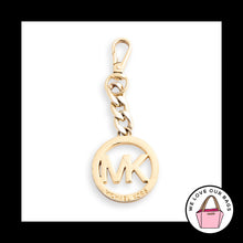 Load image into Gallery viewer, MICHAEL KORS Bag Charm Gold Metal Round MK on Chain Clip Hang Tag Keychain Fob
