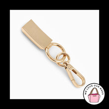 Load image into Gallery viewer, CHARLES &amp; KEITH Gold Brass Metal Thick Rectangle Fob Bag Charm Keychain Hang Tag
