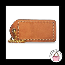 Load image into Gallery viewer, COACH Y2K VINTAGE Hang Tag 2" Blue Leather Bag Charm Keychain Fob Brass Medium
