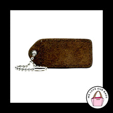 Load image into Gallery viewer, 2&quot; Y2K VINTAGE COACH Tabac Brown Leather Nickel Fob Bag Charm Keychain Hang Tag
