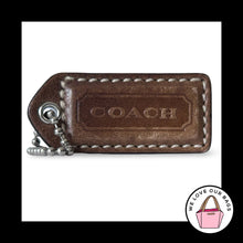 Load image into Gallery viewer, COACH Y2K VINTAGE Hang Tag 2" Brown Leather Nickel Bag Charm Keychain Fob Medium
