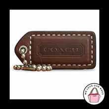 Load image into Gallery viewer, COACH Y2K VINTAGE Hang Tag 2" Brown Leather Bag Charm Keychain Fob Nickel Medium

