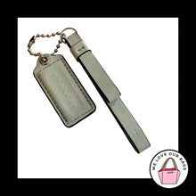 Load image into Gallery viewer, 2 pc LOT COACH Tassel and Hang Tag Light Blue Leather Bag Charm Keychain Fob
