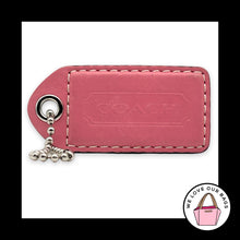 Load image into Gallery viewer, COACH Y2K VINTAGE Hang Tag 3" Pink Bag Charm Keychain Fob Leather Nickel XL
