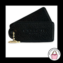 Load image into Gallery viewer, 2 pc Lot COACH HANG TAG 2.25" Black Pebbled Leather Bag Charm Keychain New York
