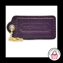 Load image into Gallery viewer, COACH HANG TAG 2.5" Purple Patent Leather Bag Charm Keychain Fob Brass Large
