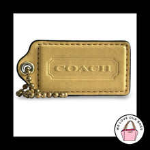Load image into Gallery viewer, COACH HANG TAG 2.5" Yellow Smooth Leather Bag Charm Keychain Fob Brass Large
