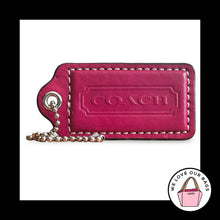 Load image into Gallery viewer, COACH HANG TAG 2.5" Pink Smooth Leather Bag Charm Keychain Fob Nickel Large
