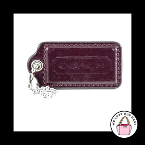 2.5" Large COACH Purple Patent Leather Nickel Fob Bag Charm Keychain Hang Tag