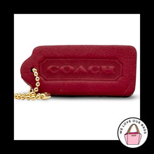 Load image into Gallery viewer, COACH VINTAGE DOUBLE SIDED Red Leather Brass Key Fob Bag Charm Keychain Hang Tag
