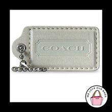 Load image into Gallery viewer, XL Huge COACH HANGTAG 3" Bone Chalk White Leather Nickel Bag Charm Keychain Fob
