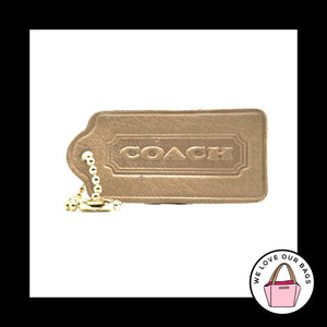 VINTAGE COACH SONOMA Sand Tan Leather Brass Key Fob Bag Charm Keychain Hang Tag