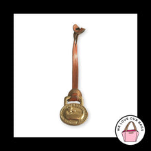 Load image into Gallery viewer, VINTAGE Y2K DOONEY &amp; BOURKE Gold Brass Duck Brown Leather Bag Charm Hang Tag Fob
