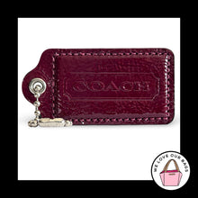 Load image into Gallery viewer, XL COACH HANGTAG 3" Burgundy Red Patent Leather Bag Charm Keychain Fob X-Large
